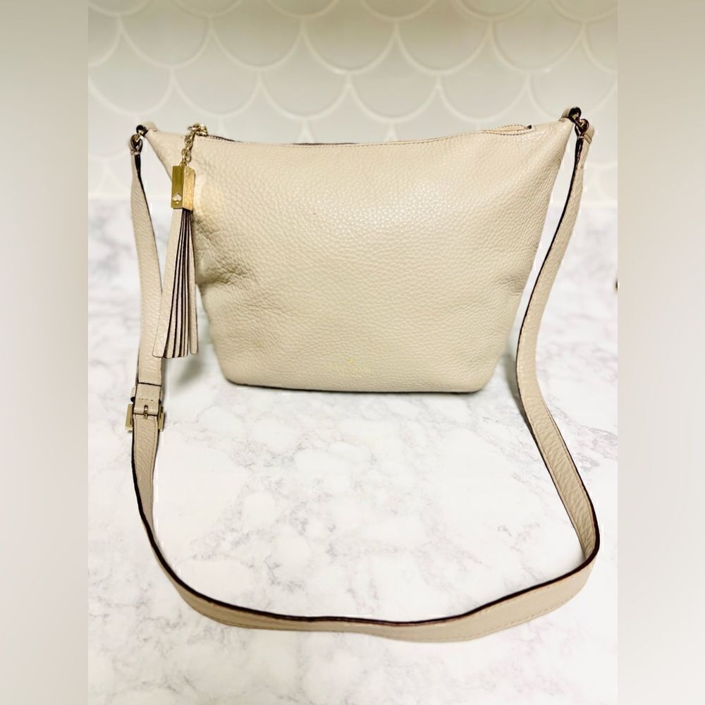 Kate Spade Grey Leather Shoulder Bag Handbag WKRU33221